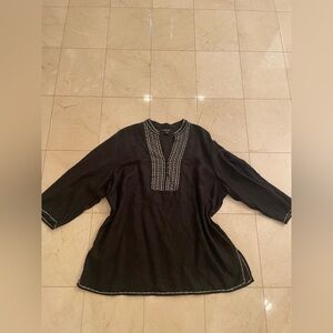 Style & Co Women's Split Neck Rolled 3/4 Sleeve Top